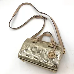 マイケルコース 2WAY ミニボストン ショルダーバッグ ゴールド MKロゴ 総柄