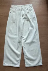 新商品 ワイド コーデュロイ パンツ アイボリー