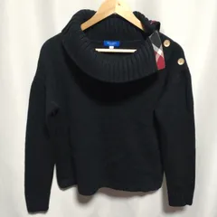 BLUE LABEL CRESTBRIDGE ブルーレーベル クレストブリッジ 金ボタン タートルネック ニット セーター 38 黒