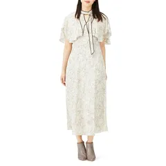 [スナイデル] ケープフリルパイピングプリントワンピ SWFO234320 レディース BEG 1