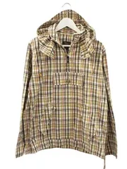 ウールリッチ WOOLRICH チェック アノラックパーカ USA製 M ベージュ系 長袖 ブルゾン トップス