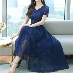 ワンピース 花柄 ハイウエスト ロングシフォン 韓国 清楚系 a1561