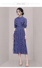 ワンピース 結婚式 パーティードレス パープル 披露宴