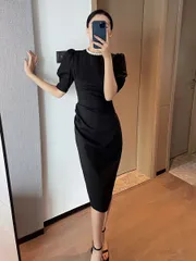 ワンピース 結婚式 送料無料 パーティー ドレス 二次会 韓国