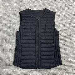 CHALAINE ブラック ダウン ベスト レディース