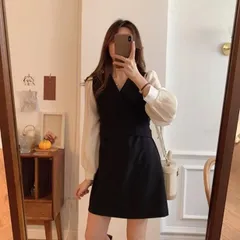 韓国系 ワンピース 春秋 Aライン ２カラー