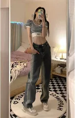 韓国系ファッション ニット トップス インスタ映え ヘソ出し