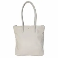 アニエスベー agnes b. ハンドバッグ ナイロンレザー ロゴ 鞄 ベージュ /X