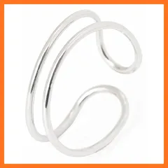 【新品】 シルバー シルバー925 本物 ワイヤーダブルライン リング 指輪 メンズ レディース シンプル 太め 巾着付き カジュアル おしゃれ 可愛い かっこいい 人気 ブランド ジュエリー アクセサリー 輝く 軽量 上品 ヴィンテージ フリーサイズ 調 0