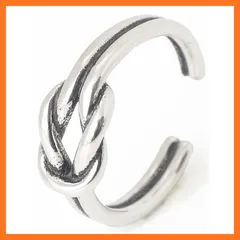 【新品】 シルバー シルバー925 本物 ノットリング 結び目デザイン オープンリング 韓国風 ヴィンテージ調 ピンキーリング 指輪 メンズ レディース シンプル 太め 巾着付き カジュアル おしゃれ 可愛い かっこいい 人気 ブランド ジュエリー アクセ 0