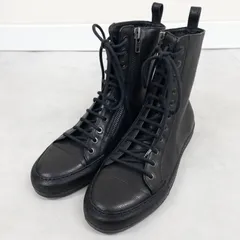 【新品同様】HAIDER ACKERMANN　ハイダーアッカーマン　ハイカットスニーカー　レザー　ブラック　イタリア製　メンズ　42　b00567