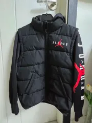 ジョーダン フーディー ダウン ベスト ブラック M (140-152cm 10-12歳)