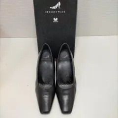 ワコール サクセスウォーク パンプス スクエアトゥ レザー スクエアトゥ 太ヒール コンフォートシューズ 日本製 幅広　シューズストラップ付 250528-4T