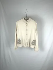 ヴィンテージ ストライプ POINT ウール混 ニット カーディガン