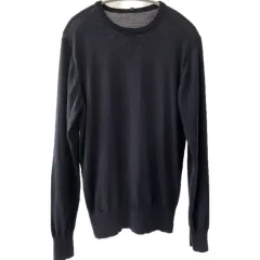 ウール シルク 無印良品 ニット 無地 MUJI ブラック 黒 薄手ニット 長袖 アメカジ