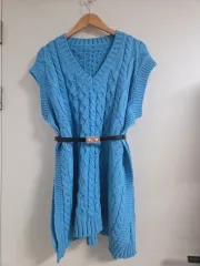 オーバーサイズ ケーブル編み ベスト ニット ルーズフィット