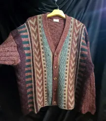 90's ベネトン ヴィンテージ パータン ルーズフィット ニット カーディガン