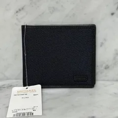 新品 未使用 MICHEAL KORS マイケルコース 二つ折り財布 キャンバス ネイビー 札入れ