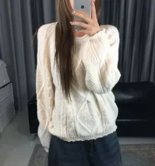 エイブリー イヴ ケーブル編み ウール ニット アイボリー