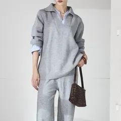 ストライプドッキングニットポロSETUP セットアップ