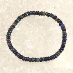 プレシャスブラックオパール 4.5mm玉ブレスレット 4.3g 【榎本通商69614】