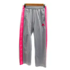 アディダス adidas スポーツウエア ジャージ パンツ ストレート ライン ロゴ S ライトグレー /SY21 ■MO