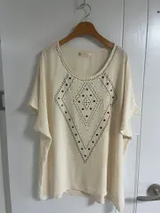 (日本ヴィンテージ)半袖Tシャツ ブラウス オーバーサイズ とろみ素材