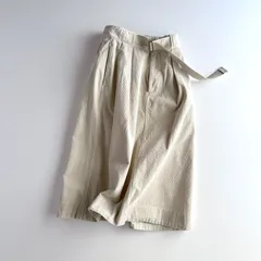 極美品 / MHL. エムエイチエル / DRY COTTON NEEDLECORD SKIRT ドライコットン コーデュロイ タック ロングスカート / レディース Ⅰ / チョーク ナチュラル / 日本製 / 綿 ボトム