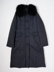 Aquascutumアクアスキュータム 高級 フォックスファー付き 軽量ロングダウンコート【10】【LCTA80866】