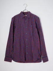 BURBERRY BRITバーバリー ブリット ホースマーク刺繍 ギンガムチェックコットン長袖シャツ【XS】【MSHA80878】