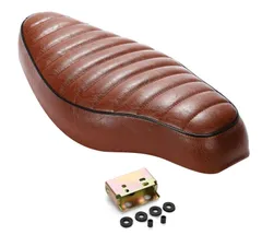 バイク シート HONDA カスタム C50 C70 スーパーカブ C90 リトルカブ シート 用 ダブルシート 汎用 ホンダ 社外品 (ブラウン)