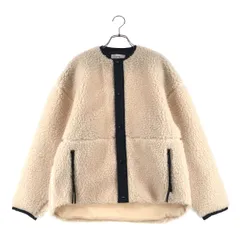 【美品】  HYKE / ハイク | ノーカラー フリースジャケット | 1 | アイボリー | レディース