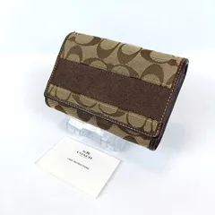 COACH コーチ 二つ折り財布 シグネチャー キャンバス レザー ウォレット レディース ブラウン系 F40813 内側カラフル お洒落