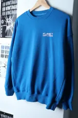 (S-M) キルシー スウェット Tシャツ ライトブルー プリンティング Kitsch-172D5