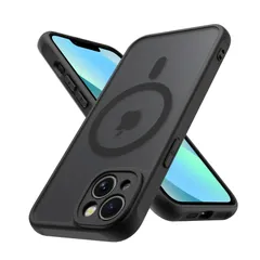 カバー マグネット搭載 アイフォン iphone13ミニ 13ミニ 用 カバー MagSafe対応 耐衝撃 マット感 スマホケース 半透明 iphone 13mini 黄ばみなし 13mini ストラップホール付き マグセーフ対応 ワイアレス充電対応 ケース