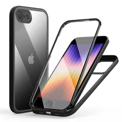 iPhone8 iPhoneSE 第2世代 ケース ケース 前面ガラス+背面ガラス 360°全面保護 100％画面タッチ感度 iPhone7 耐衝撃 強化ガラス 第3世代 フロント+バックプレート 軽量 ワイヤレス充電対応 iPhoneSE3 前後 両面 カバ