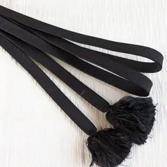 帯締め 平組 長尺 こげ茶 単色 シンプル カジュアル 正絹 273