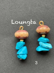 4208ターコイズピアス チェコビーズピアス 樹脂ピアス