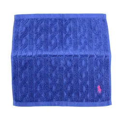 RalphLauren(ラルフローレン) 小物美品  - ネイビー×ピンク ハンドタオル コットン