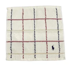 RalphLauren(ラルフローレン) 小物美品  - アイボリー×レッド×マルチ ハンドタオル コットン