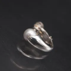 M809 MISTY ミスティ 淡水真珠 パール SILVER925刻印 イヤリング 片耳のみ フープ デザイン シルバー 6月誕生石