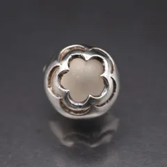 M839 水晶風 925刻印 イヤリング 片耳のみ フラワー デザイン シルバー ヴィンテージ