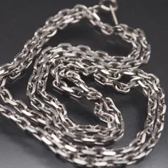 Q344 ヴィンテージ SV925刻印 ネックレス あずき カット アズキチェーン デザイン シルバー