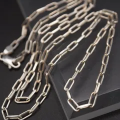 Q265 ヴィンテージ 925刻印 ネックレス あずき カットアズキチェーン デザイン シルバー