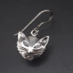 M870 ヴィンテージ 925刻印 ピアス 片耳のみ 猫 キャット スウィング デザイン シルバー