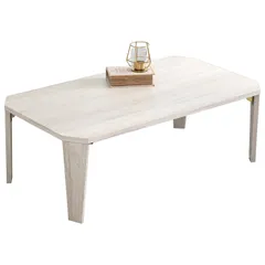 【数量限定】萩原(Hagihara) ローテーブル センターテーブル 机 【木目調天板がスタイリッシュ】 折りたたみ 完成品 軽量 ヴィンテージ リビング ソファテーブル 幅90×奥行50×高さ32 ホワイト MT-6861WS