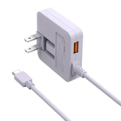 【最新薄型】PD20W 充電器 USB-C 急速充電器 Type-Cケーブル (PD20W&QC3.0/合計3.4A/1つUSB-Aポート/折畳みプラグ/PSE認証済) ACアダプター コンセント 軽量 スマホ充電器 iPhone15適用/Android/ 1