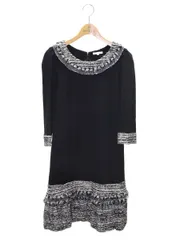 トゥービーシック W5M28-281-09 ワンピース 40 ブラック ツイード ティアード ITVV4AQ62ODM