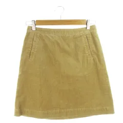 マカフィー MACPHEE トゥモローランド スカート コーデュロイ タイト ミニ 38 ベージュ /AH1