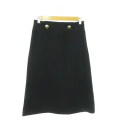 アクアガール aquagirl スカート タイト ミモレ ロング ストレッチ ワンポイント 金ボタン きれいめ 38 紺 ネイビー /AO1